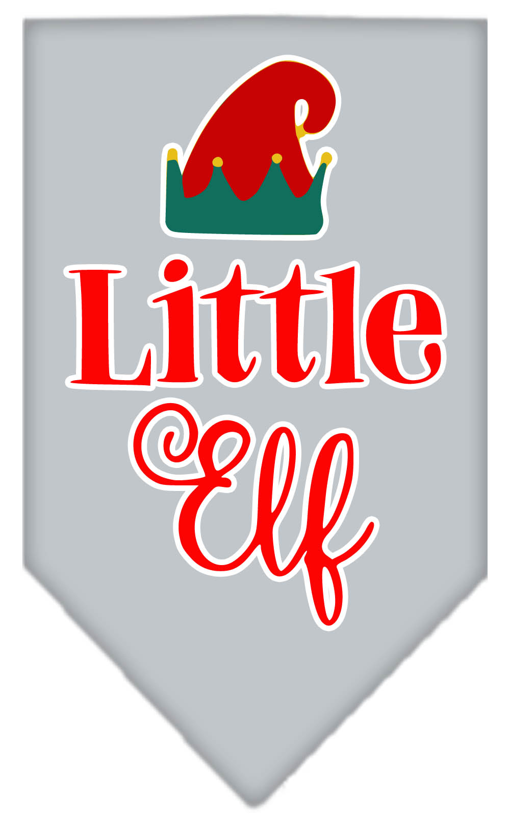 Little Elf Screen Print Bandana Grey Large